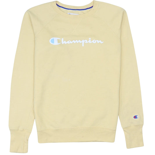 Champion Men's Beige Small Crew Neck Pullover Sweatshirt