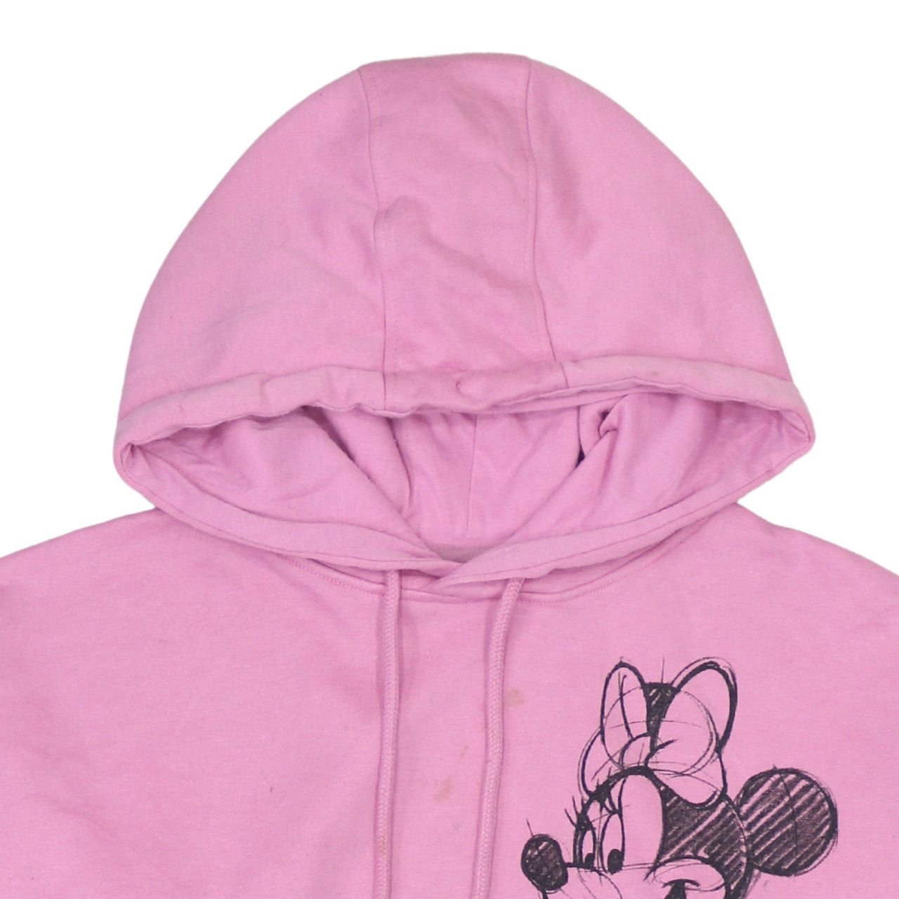 Disney Womens Pink Minnie Mouse Pullover Hoodie Size 10 Casual