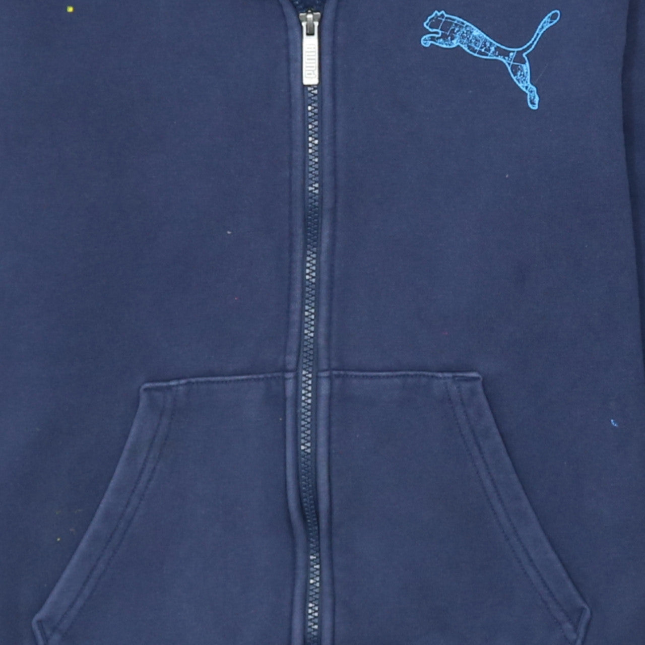 Additional view of Puma boys’ navy blue full zip hoodie 13-14 years cotton blend logo print