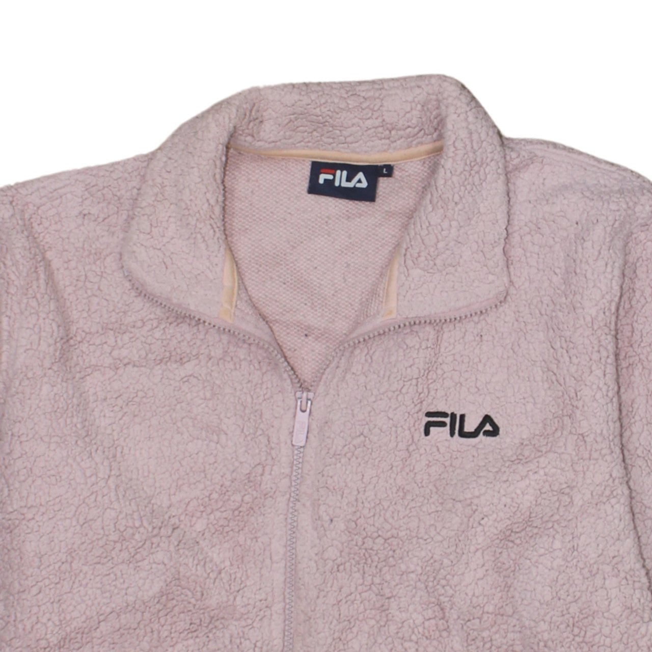 Additional view of Fila Women Beige Fleece Full Zip Jacket L Sports Casual