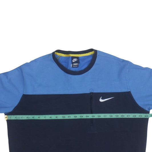Nike Men's Blue XL Pullover Sweatshirt Crew Neck Zip Pocket