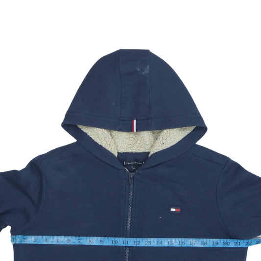 Tommy Hilfiger Boys Blue Full Zip Hoodie Sherpa Lined Size 176