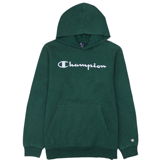 Champion Boys Green XL Hoodie 13-14 Years Pullover Cotton Blend Logo