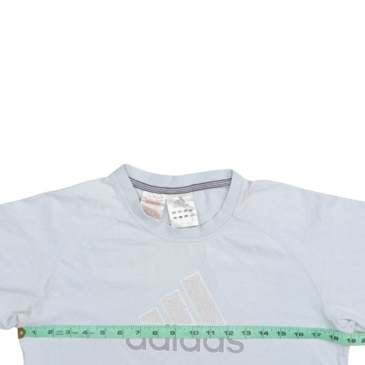Adidas Boys White XL Short Sleeve Cotton Sports Logo T-Shirt
