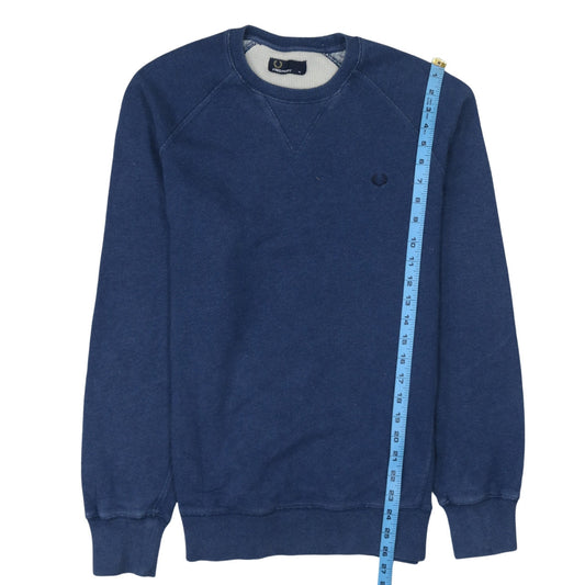 Fred Perry Men's Blue Cotton Crew Neck Pullover Sweatshirt M