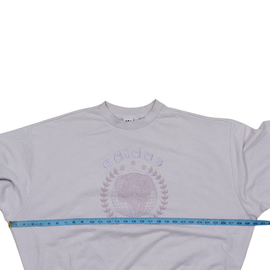 Adidas Womens Beige Tennis Academy Sweatshirt Size 12 Cotton Blend