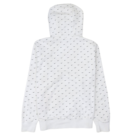 Nike Men's White Pullover Hoodie Size M Logo Print Sportswear