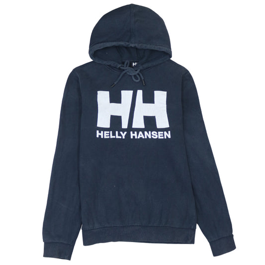 Helly Hansen Men's Blue Pullover Hoodie Small Logo Outdoor Sweatshirt
