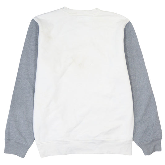 GAP Men's White Grey Logo 1969 Crew Neck Pullover Sweatshirt L
