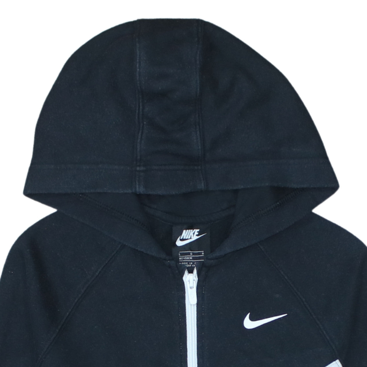 Additional view of Nike boys’ black full zip hoodie, size L, 147-158cm colourblock sportswear