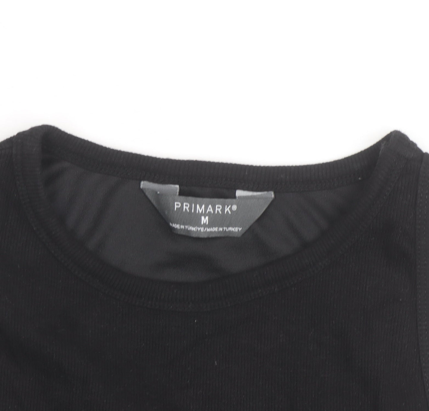 Additional view of Primark girls’ black cropped tank top m cotton blend sleeveless casual
