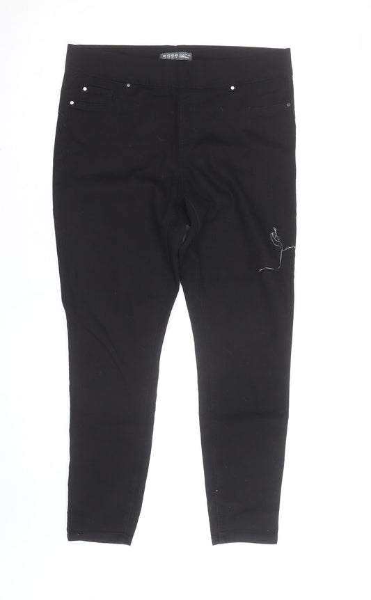 Additional front view of Denim Co. Women's Black, size 14 Slim, Fit Jegging Jeans