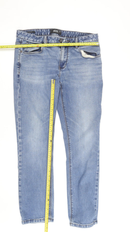 Diesel Men's Blue Regular Fit Straight Denim Jeans 32W 32L