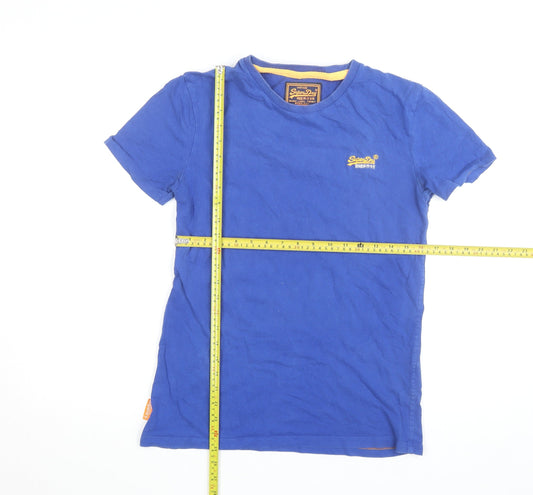Superdry Men's Blue Vintage Orange Label Slim T-Shirt Size S