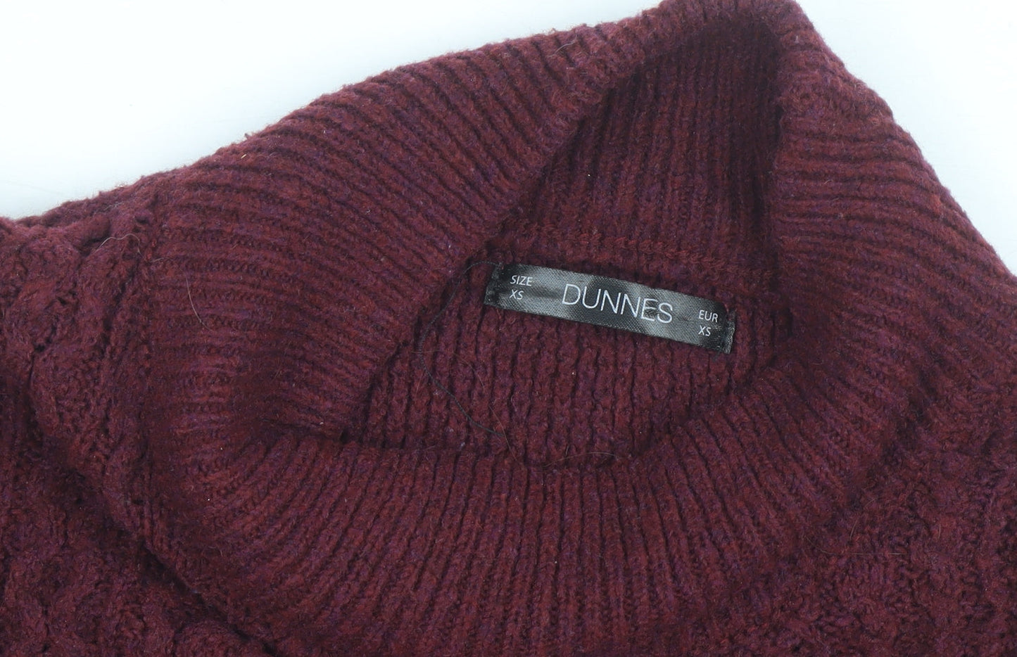 Dunnes Stores Women's Red Cable-Knit Roll Neck Jumper XS