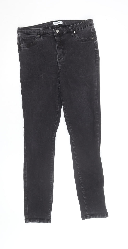 Additional front view of Gallery Women’s Black, size UK 14, Skinny Stretch Jeans