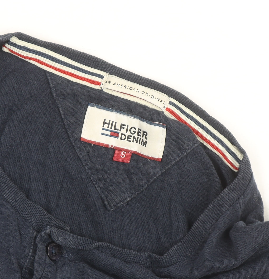 Tommy Hilfiger Denim Men’s Blue Long Sleeve Henley Shirt Size S
