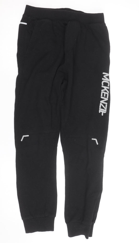 McKenzie Boys Black Jogger Trousers 13-15 Years Fleece Casual Sweatpants