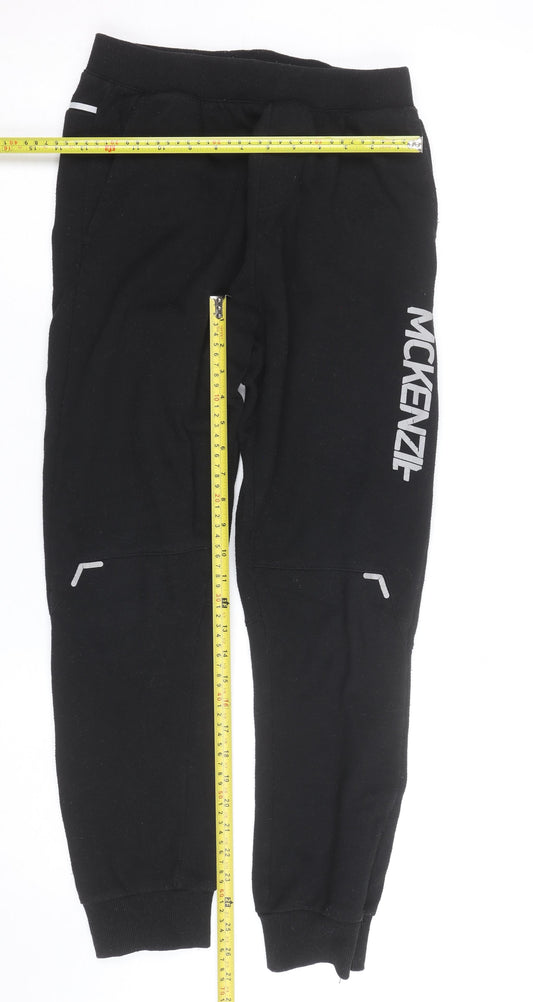 McKenzie Boys Black Jogger Trousers 13-15 Years Fleece Casual Sweatpants