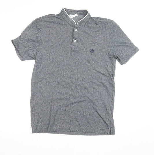 Springfield Men’s Grey Mao Collar Polo Shirt Size L