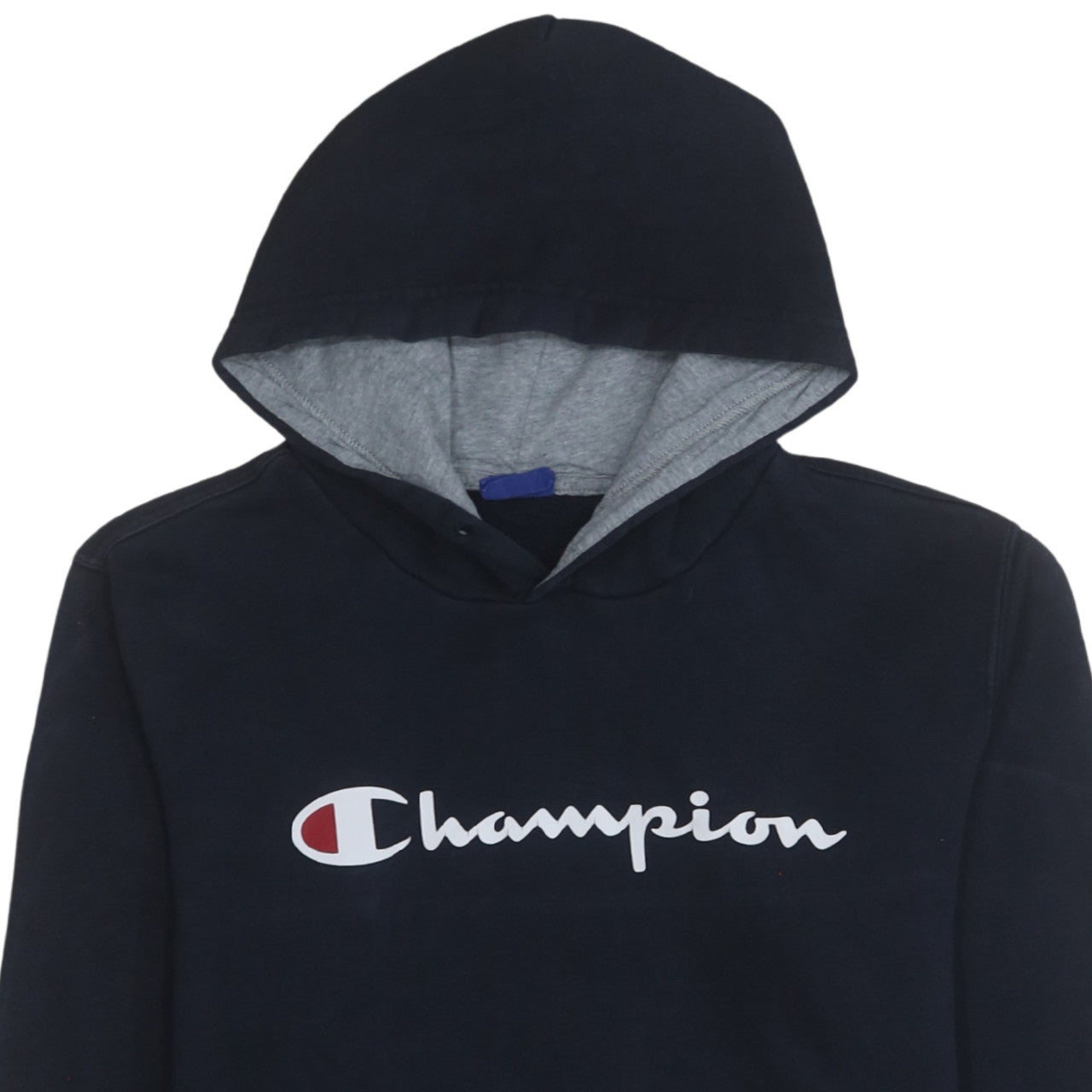Champion Men’s Navy Pullover Hoodie Medium Fleece Logo Sweatshirt