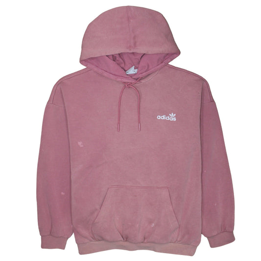 Adidas Womens Pink Pullover Hoodie Size 12 Relaxed Fit Cotton Blend