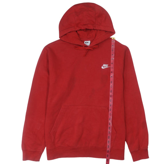 Nike Men’s Red Pullover Hoodie M Fleece Logo Sportswear