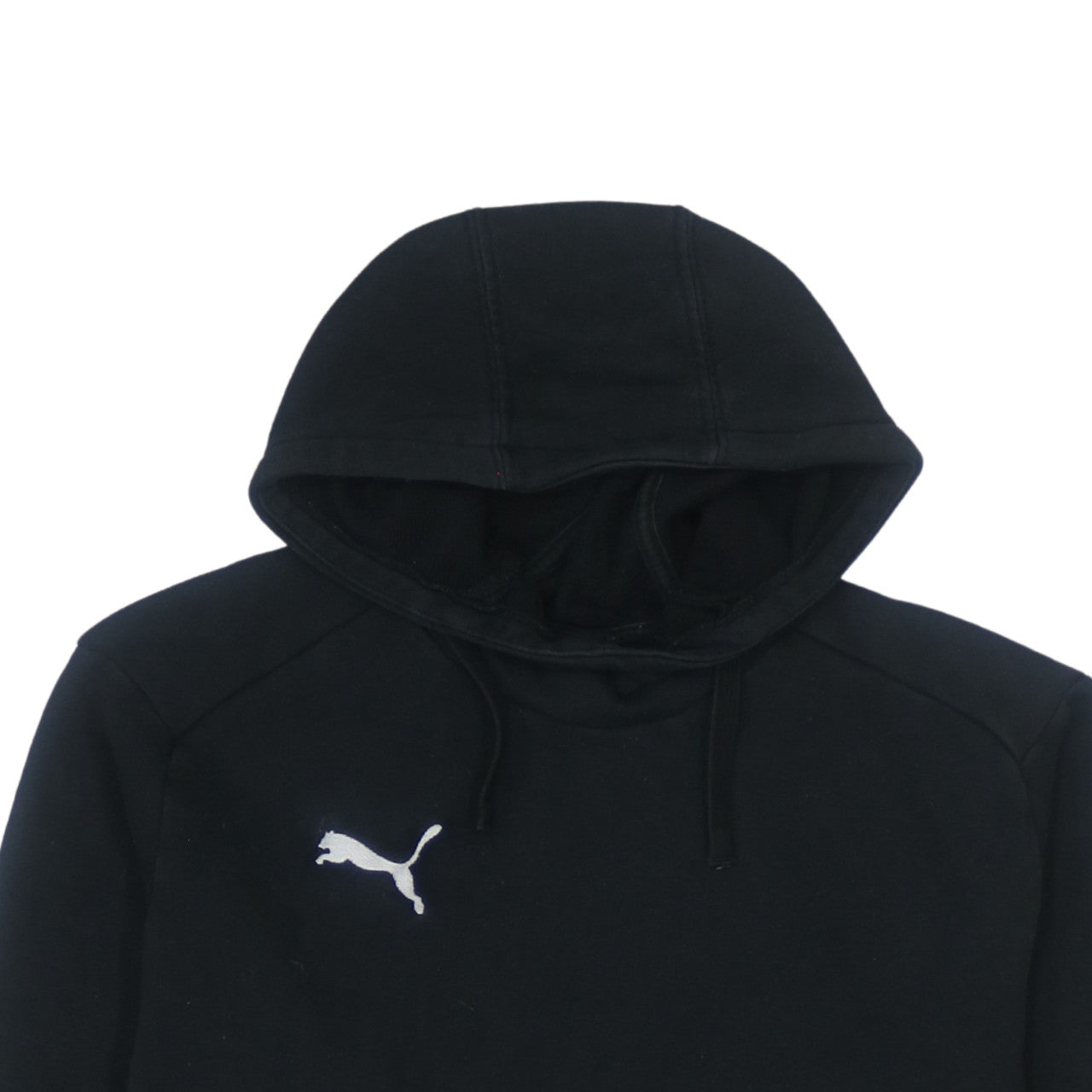 Puma Men's Black Small Pullover Hoodie with Logo and Pockets