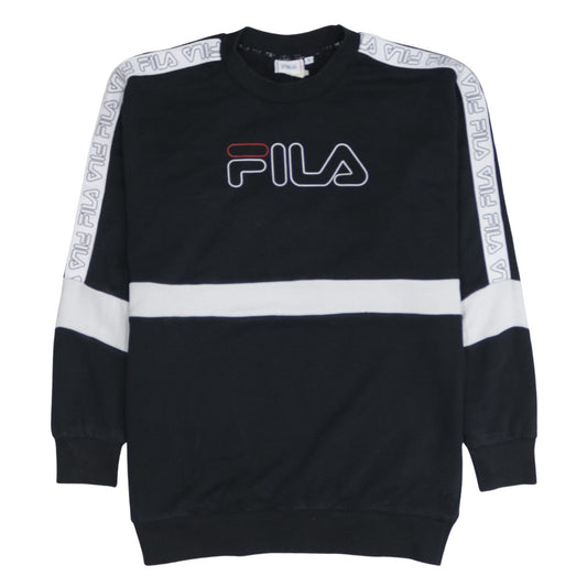 FILA Mens Black Small Crew Neck Logo Pullover Sweatshirt