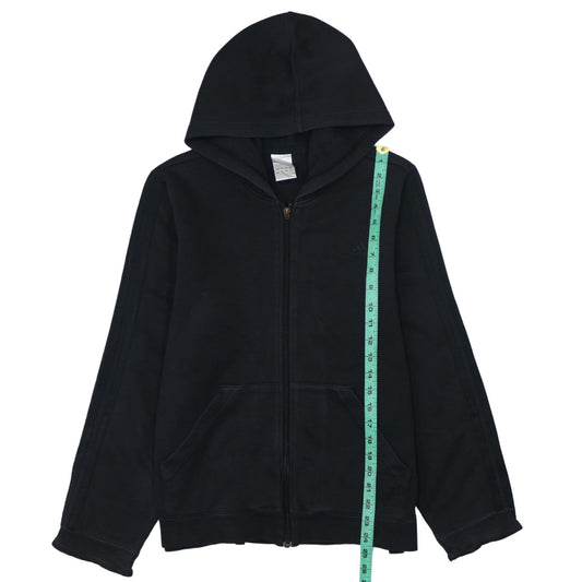 Adidas Women Black Full Zip Hoodie Cotton Blend Size M