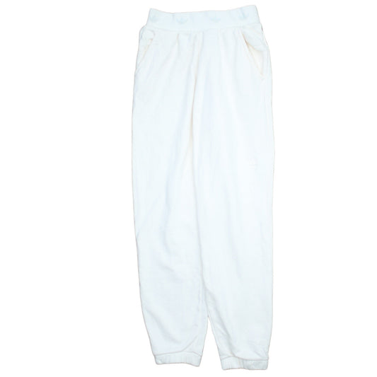 adidas Womens White Jogger Trousers Size 12 Fleece Cotton Blend