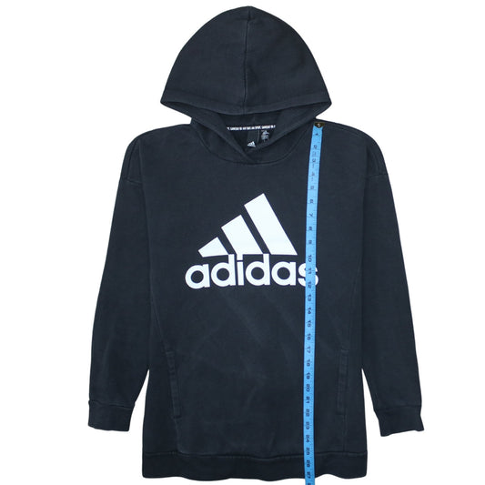 Adidas Womens Black XS Pullover Hoodie with Logo Print