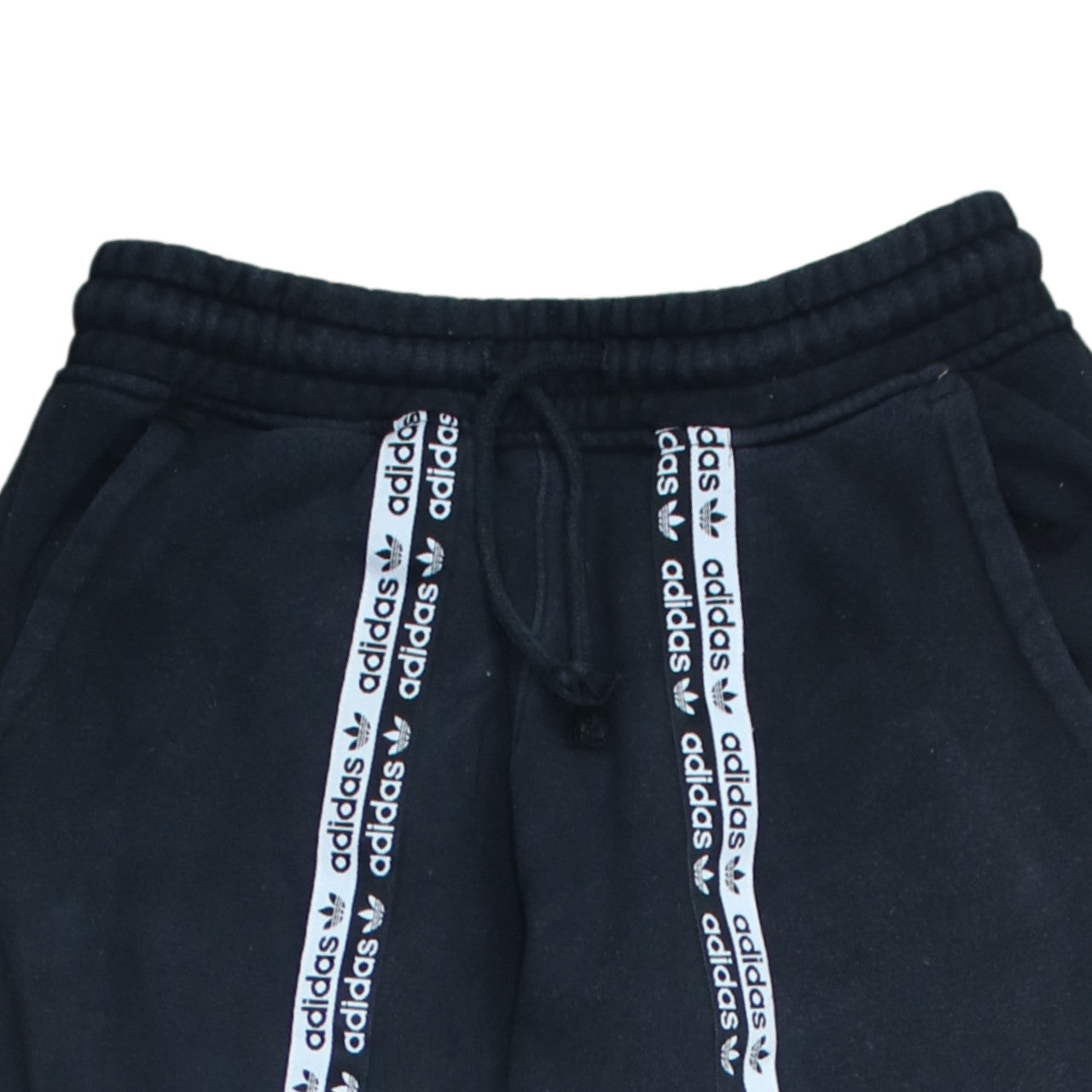 Adidas Womens Black Jogger Sweatpants Size 8 Drawstring Tapered Leg