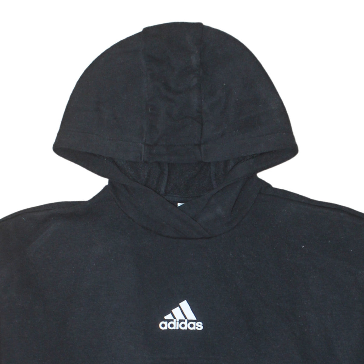 Additional view of Adidas women’s black pullover hoodie, size M, 12-14 cotton blend