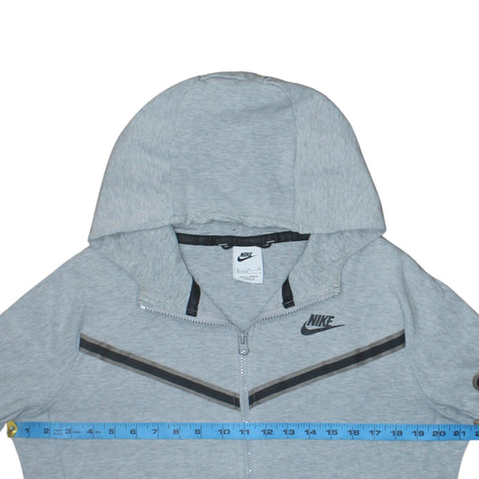 Nike Boys Grey XL Full Zip Hoodie with Logo and Pockets