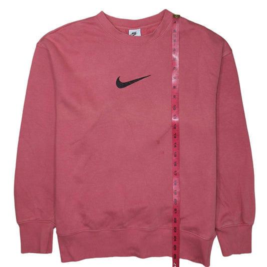 Nike Womens Pink Crew Neck Pullover Sweatshirt Small Cotton Blend