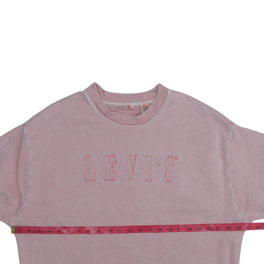 Levi's Women's Pink Crew Neck Pullover Sweatshirt Medium