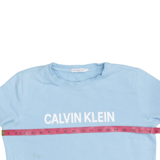 Calvin Klein Jeans Mens Blue Crew Neck Cotton Sweatshirt Size 14