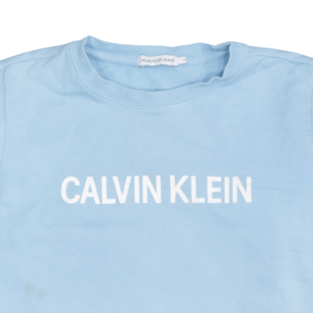 Calvin Klein Jeans Mens Blue Crew Neck Cotton Sweatshirt Size 14