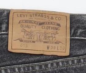 Levi's 615 Men's Grey Stonewash Straight Jeans W39 L30 Regular Fit