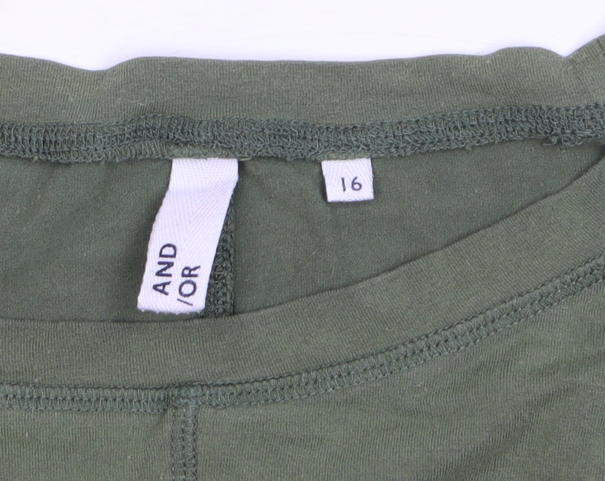 AND/OR Women’s Green Size 16 Relaxed Pullover Sweatshirt