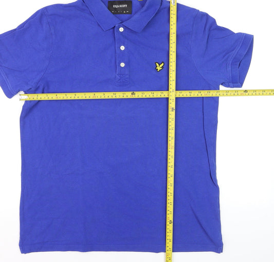 Lyle & Scott Men's Blue XL Cotton Polo Shirt Classic Logo