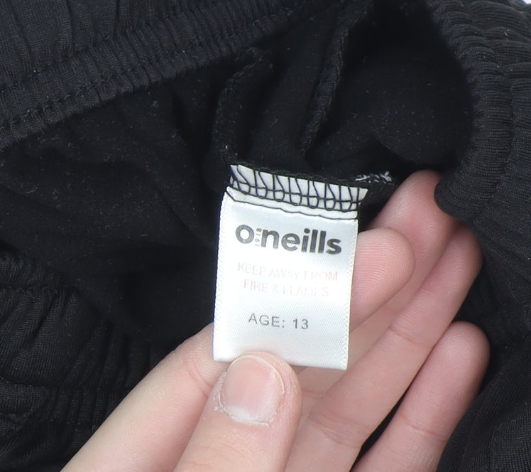 Additional view of O’Neills boys’ black 13 years track pants with side stripes and zip pockets