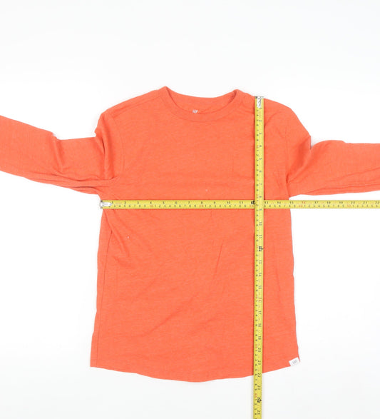 GAP Kids Boys Orange Long Sleeve Cotton Blend T-Shirt XL 12-13 Years