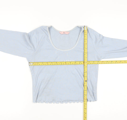 Boux Avenue Women Blue Long Sleeve Scoop Neck Pyjama Top Size 12