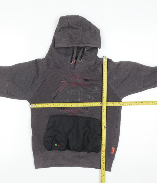 Kickers Boys Grey Pullover Hoodie 9-10 Years Cotton Blend Warm Casual