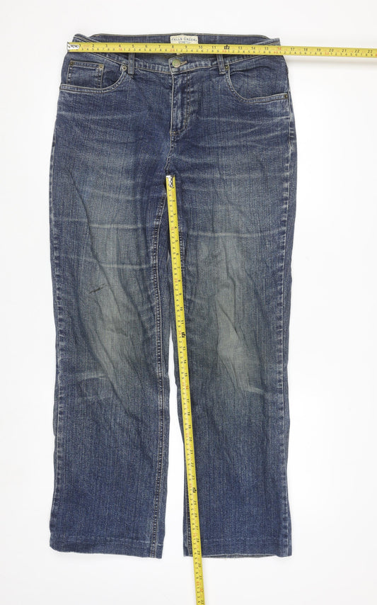 Falls Creek Women's Blue Straight Stretch Denim Jeans Size 12