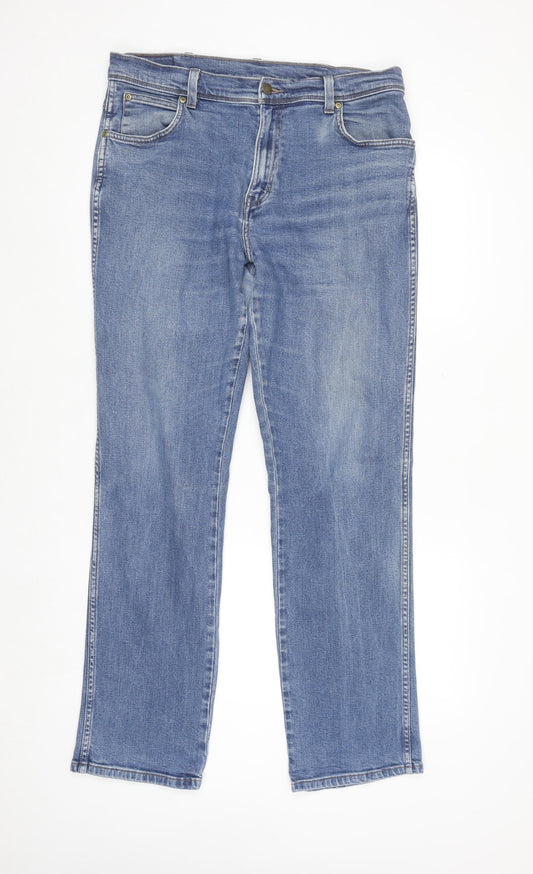 Wrangler Men's Blue Regular Fit Straight Denim Jeans W36 L34