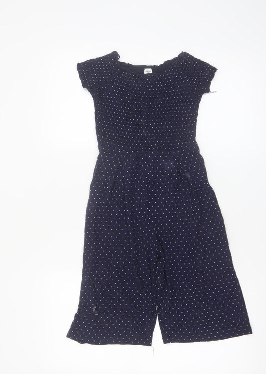 St Bernard Girls Blue Polka Dot Jumpsuit Age 6 Short Sleeve Casual