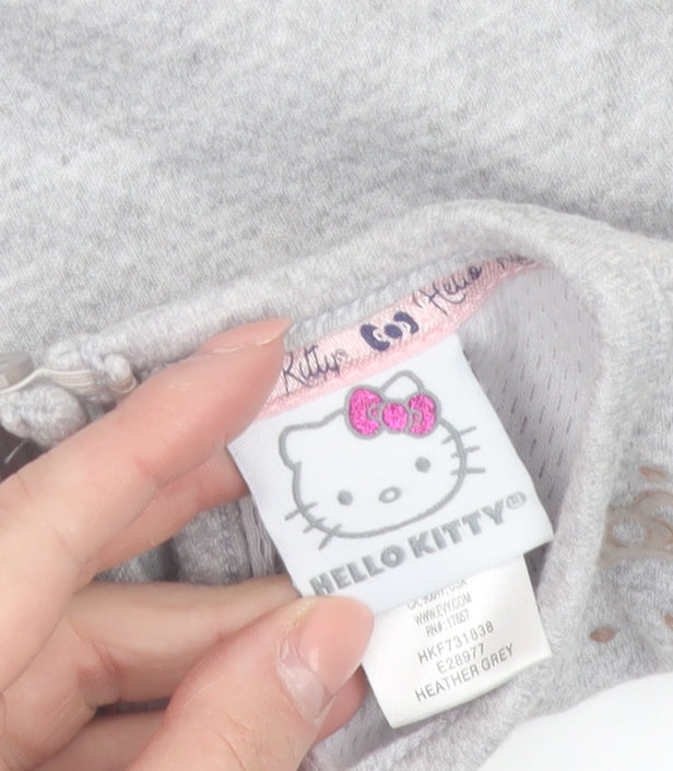 Additional view of Hello Kitty girls’ grey t-shirt dress 18-24 months cotton casual bow detail